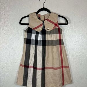 Burberry Beige and Red Plaid Kids Dress